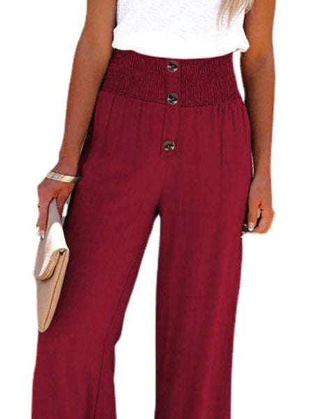 Full Size High-Waisted Textured Wide Leg Pants Plus Size - Image 14