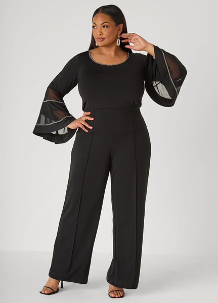 Seamed High Waist Wide Leg Pants - Image 7