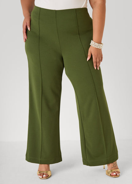 Seamed High Waist Wide Leg Pants - Image 8