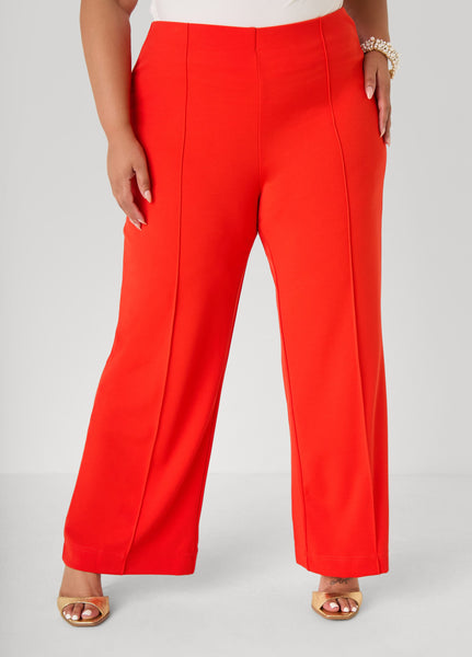 Seamed High Waist Wide Leg Pants - Image 11