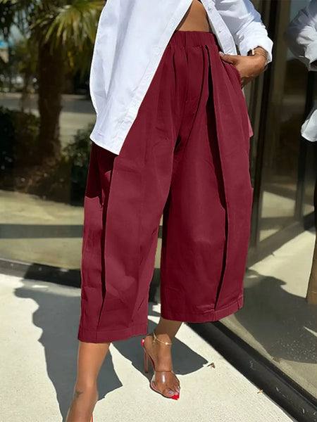 Wide Leg Pleated Detail Pants - Image 28