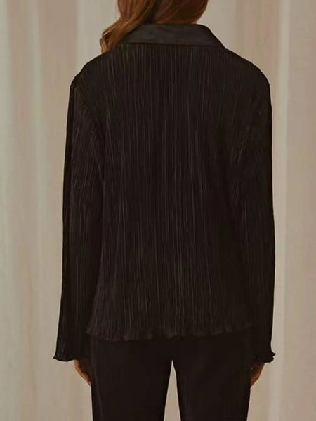 Button Up Long Sleeve Top and Pants Set - Image 13
