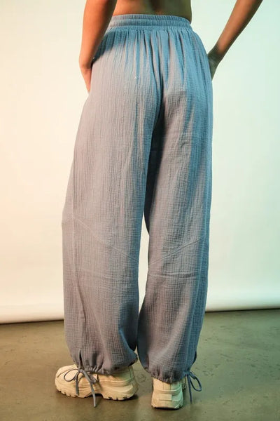 VERY J Wide Leg Gauze Solid Pants - Image 4