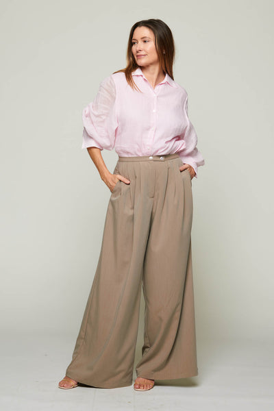 Maxine Pleated Detail Wide Leg Pants