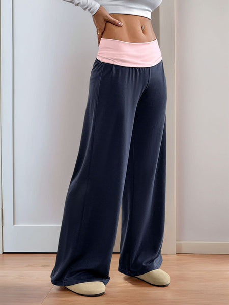 Perfee Contrast Wide Leg Pants - Image 4