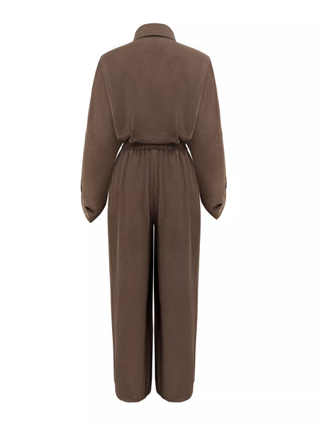 Long Sleeve Shirt and Wide Leg Pants Set - Image 5