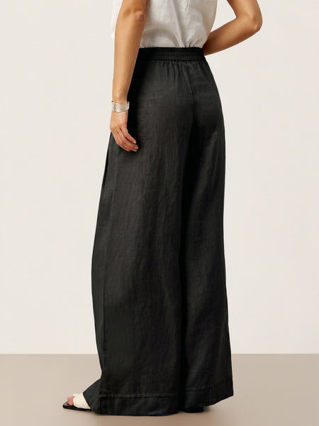 100% Linen Sculpted Pleat Elasticated Back Relaxed Pants VERIDIANA - Image 33