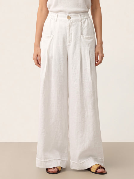 100% Linen Sculpted Pleat Elasticated Back Relaxed Pants VERIDIANA - Image 19