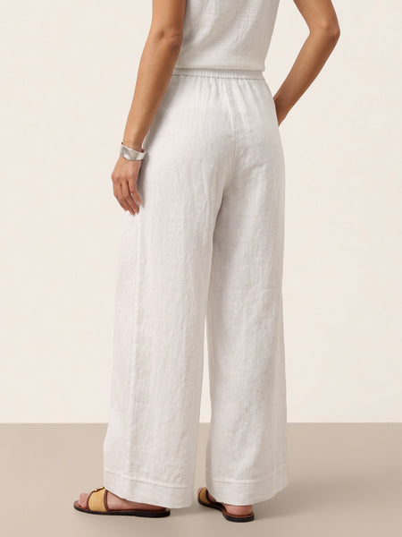 100% Linen Sculpted Pleat Elasticated Back Relaxed Pants VERIDIANA - Image 20