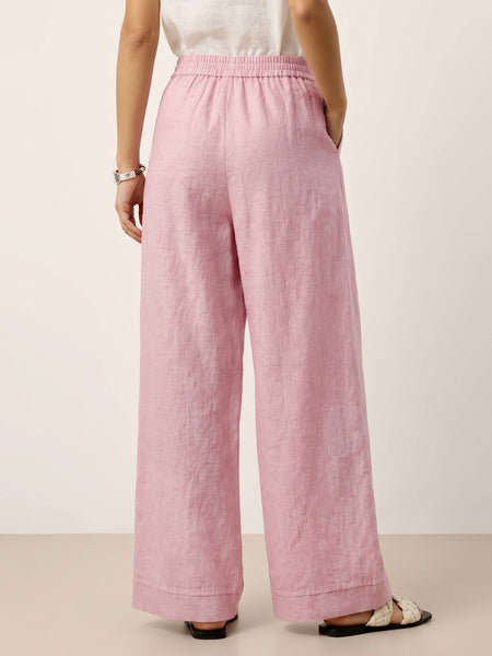 100% Linen Sculpted Pleat Elasticated Back Relaxed Pants VERIDIANA - Image 41