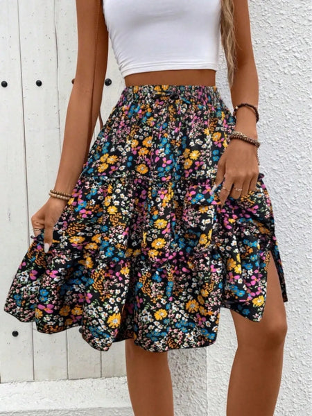Floral Print Midi Skirt - Image 3