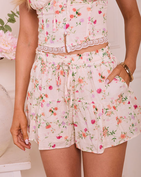 Blossom Harmony Floral Drawstring Shorts - Image 6