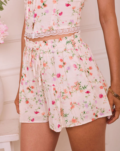 Blossom Harmony Floral Drawstring Shorts - Image 3