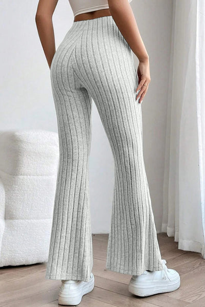 Basic Bae Full Size Ribbed High Waist Flare Pants - Image 26