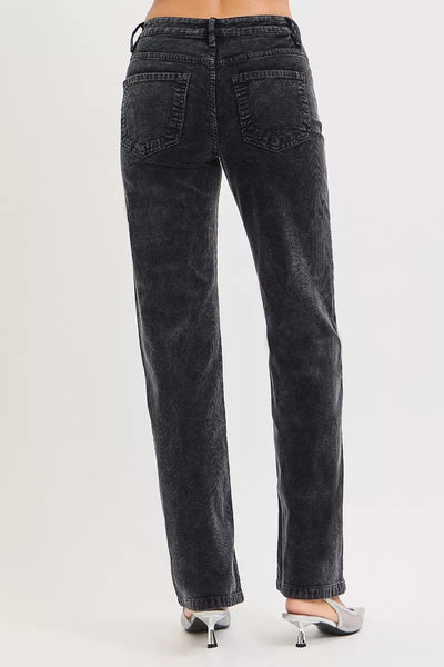 RISEN Tummy Control Mid Rise Straight Leg Corduroy Pants - Image 5