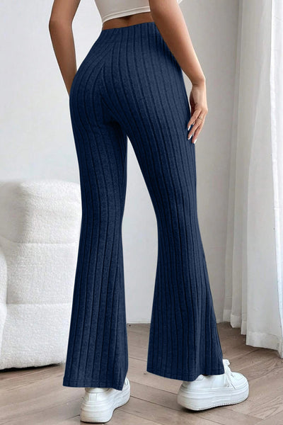 Basic Bae Full Size Ribbed High Waist Flare Pants - Image 14
