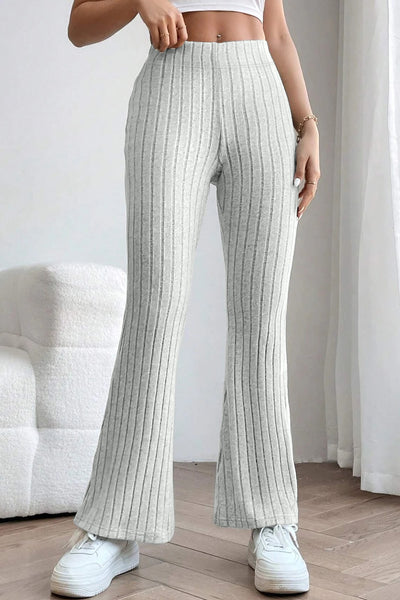 Basic Bae Full Size Ribbed High Waist Flare Pants - Image 24