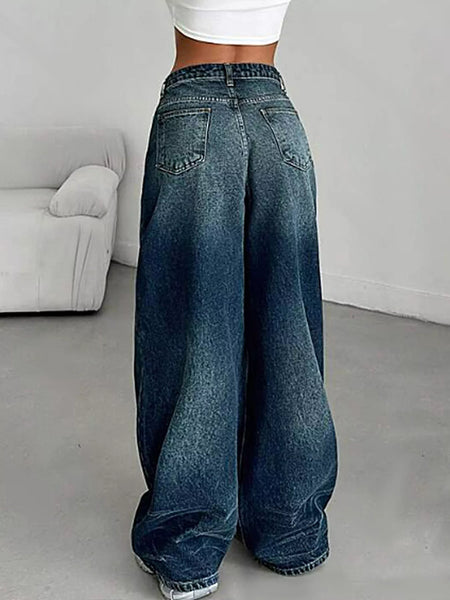 Vintage Wash Wide Leg Jeans - Image 3