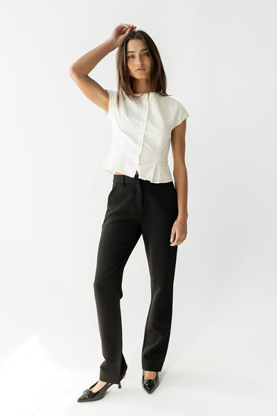 Montie Straight Leg Trousers in Black - FINAL SALE - Image 4