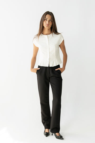 Montie Straight Leg Trousers in Black - FINAL SALE - Image 5