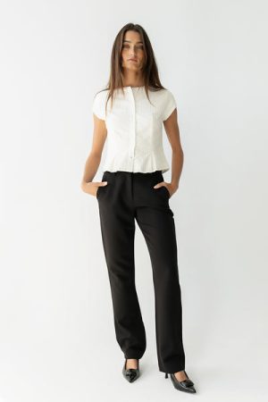 Montie Straight Leg Trousers in Black - FINAL SALE