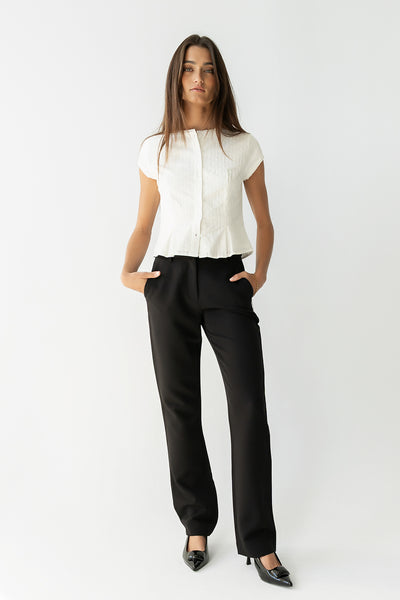 Montie Straight Leg Trousers in Black - FINAL SALE