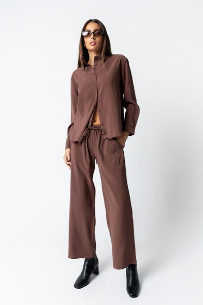 Tacie Wide Leg Pants in Brown - FINAL SALE - Image 3