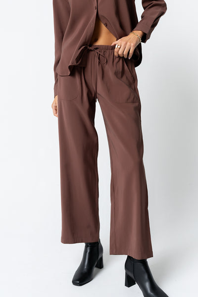 Tacie Wide Leg Pants in Brown - FINAL SALE - Image 7