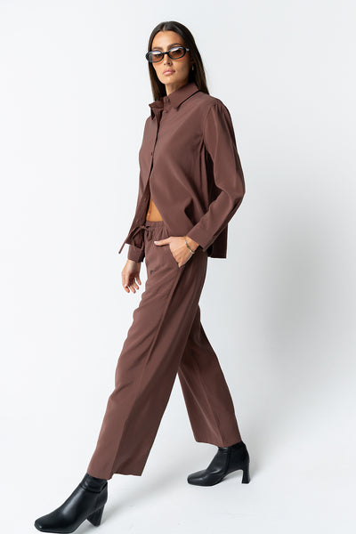 Tacie Wide Leg Pants in Brown - FINAL SALE - Image 8