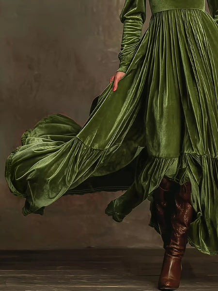 Ruffled Hem Long Sleeve Dress - Image 4