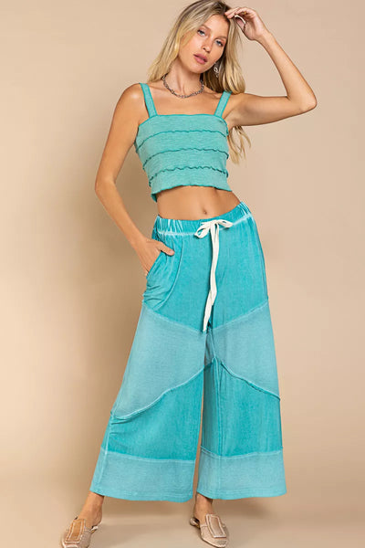 POL Elastic Waistband Wide Leg Pants with Drawstring - Image 6