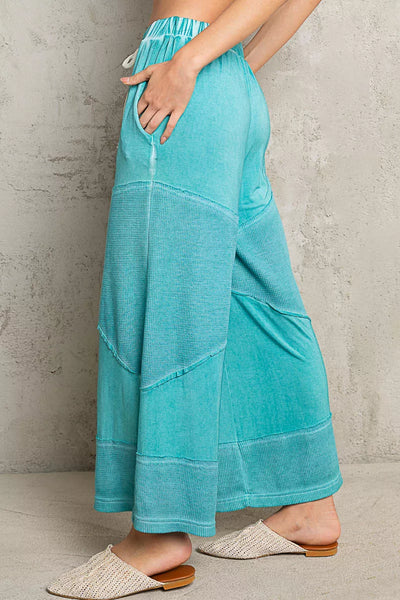 POL Elastic Waistband Wide Leg Pants with Drawstring - Image 3