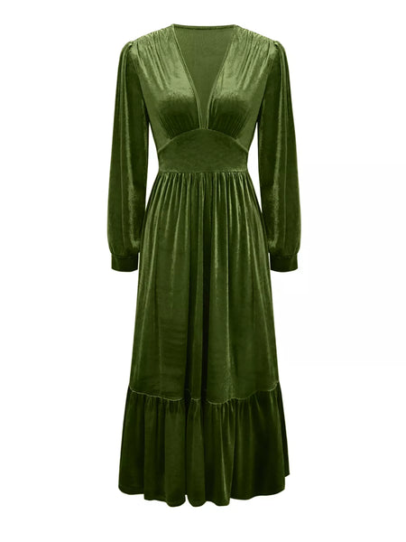 Ruffled Hem Long Sleeve Dress - Image 5