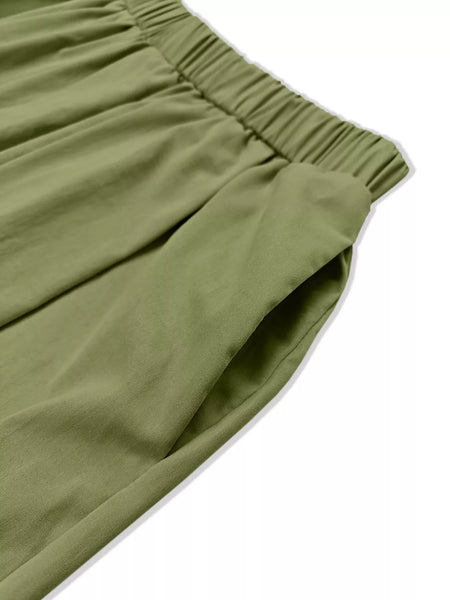 Wide Leg Pleated Detail Pants - Image 25