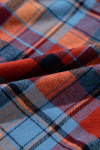 Plaid Collared Neck Long Sleeve Shirt - Image 15