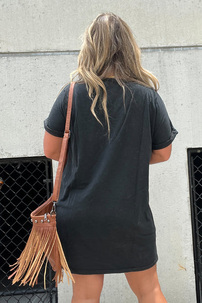 Graphic Round Neck Short Sleeve Tee Dress - Image 3