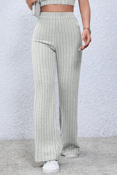 Basic Bae Full Size Ribbed High Waist Flare Pants - Image 22