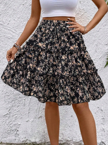 Floral Print Midi Skirt - Image 13