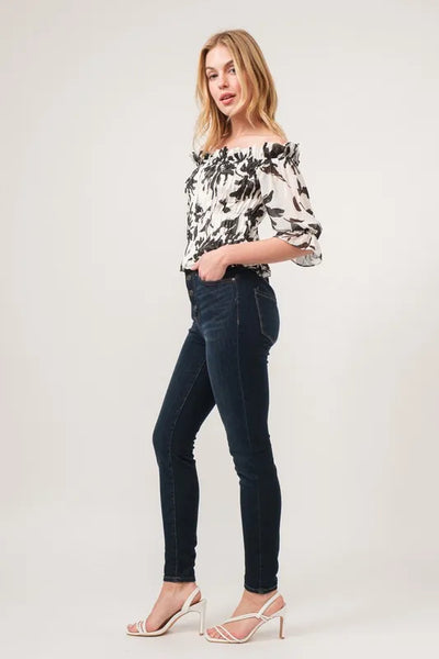 And The Why Smocked Off-Shoulder Floral Printed Top - Image 7