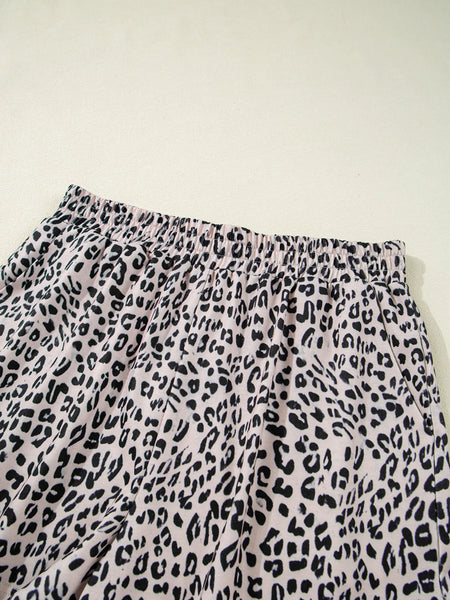 Leopard Print Cap Sleeve Top and Shorts Summer Set - Image 14