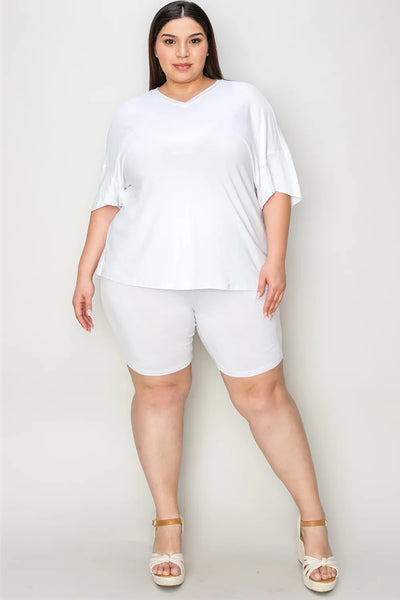 Basic Bae Bamboo Full Size V-Neck Drop Shoulder T-Shirt and Shorts Set - Image 32
