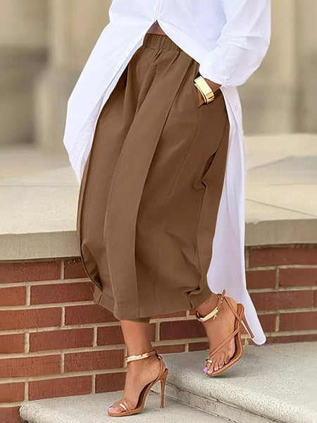 Wide Leg Pleated Detail Pants - Image 12