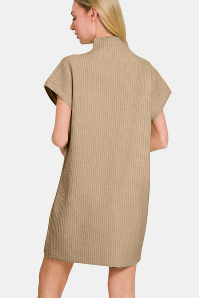 Zenana Short Sleeve Sweater Mini Dress - Image 2