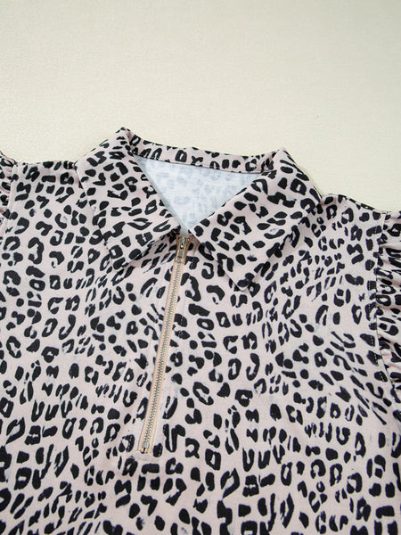 Leopard Print Cap Sleeve Top and Shorts Summer Set - Image 10