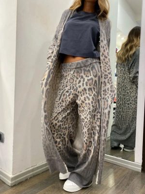 Long Sleeve Longline Outerwear and Pants Set