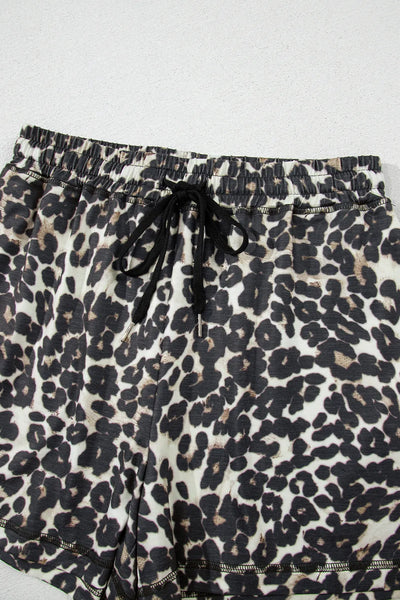 Leopard Round Neck Top and Shorts Set - Image 7