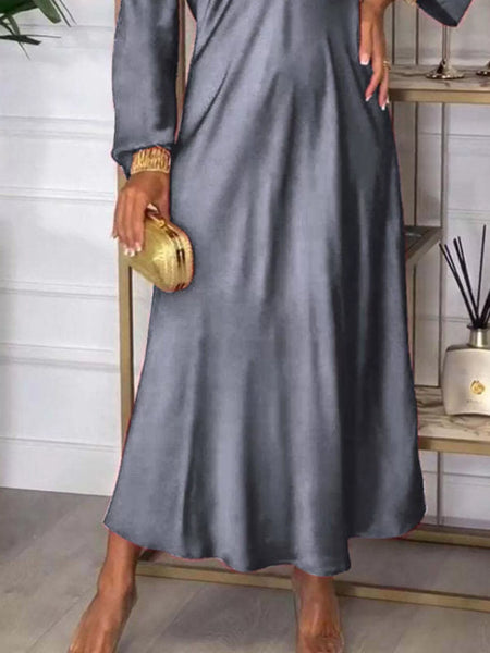 Full Size V-Neck Long Sleeve Midi Dress Plus Size - Image 11