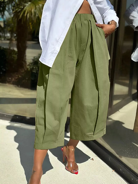 Wide Leg Pleated Detail Pants - Image 23