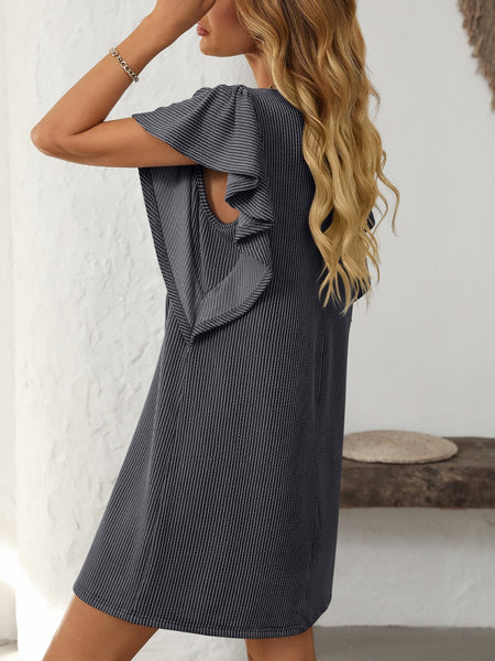 Mandy Ruffled Round Neck Short Sleeve Dress - Image 2