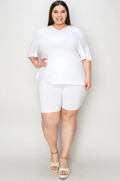 Basic Bae Bamboo Full Size V-Neck Drop Shoulder T-Shirt and Shorts Set - Image 33